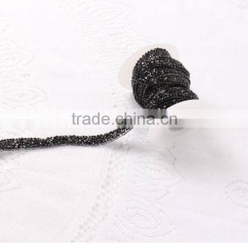 Black Color Resin Diamond Hot Fix Rhinestone Chain/belt For Wedding Dress photo-3