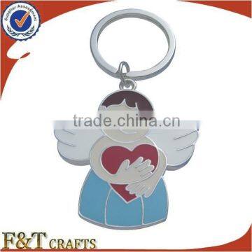 new zealand promotional advertising gift metal cloisonne angel keychain