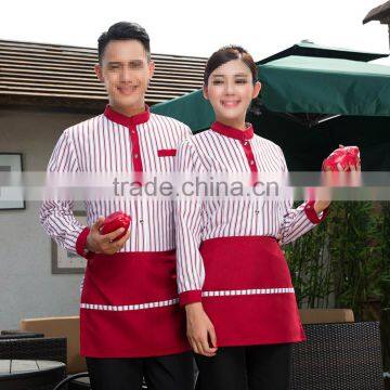 hotel housekeeping uniform customized design top quanlity restaurant hotel waitress waiter with half apron