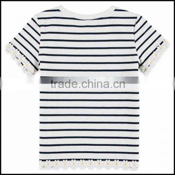 Comfortable Kids Short Sleeve Stripes t Shirt With Round Neck Made in China photo-2