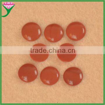 Hot Sale cabochon flat bottom round synthetic red coral decorative glass gems