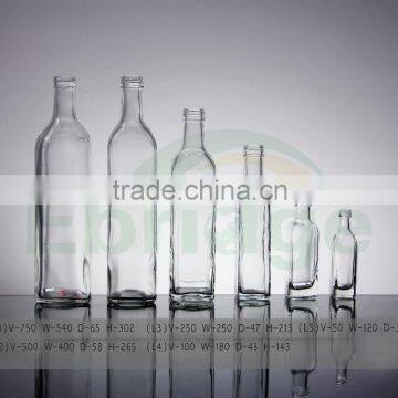 clear square glass liquor wine alcohol bottle