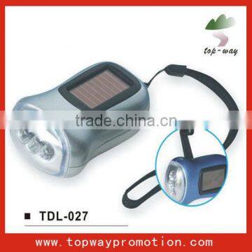 Hot sell promotion solar dynamo flashlight