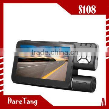 Factory Direct HD720P Ultra Clear Camera 4.3 inch TFT 120 degree gps navigator S108 car black box