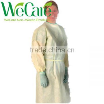 Isolation gown yellow, sterile isolation gown,tie-back disposable isolation gown