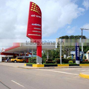 Customized standing aluminum advertising led pylon sign for gas station