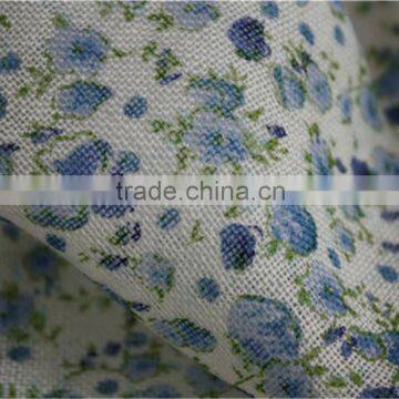 Blue Floral Printed Wool Scarf With Tassel photo-4