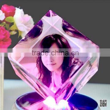 Unique Design Color Printing crystal Cube photo Frame for decoration