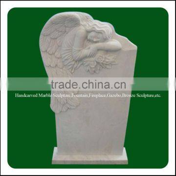 Western Style Modern Marble Tombstone With Angel