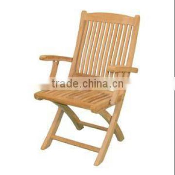 Folding Arm Chair Solid Teak Wood Outdoor Garden Furniture