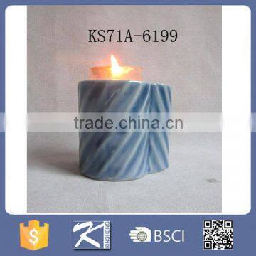 Ceramic porcelain Striped tealight holder candle holder