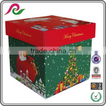 Folding Coated Paper Gift Box With Handle for Packing Christmas Gift photo-2
