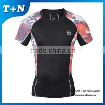 Wolesale gym wear for man quick dry custom printed rash guard