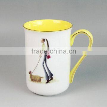 Ceramic yellow mug, paintable ceramics mug, 200ml mug