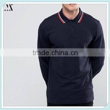 2016 New Pique Polo Shirt With Long Sleeves