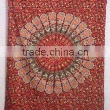 RT-627 Indian Decorative Mandala Printed Tapestry Wall Throws Indian decor Art Sanganeri Screen Print Bedspread Jaipur