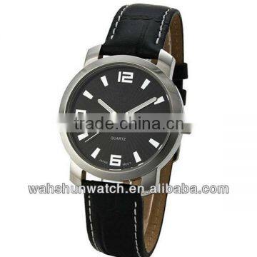 Japan movement wrist mens leather black classic watches