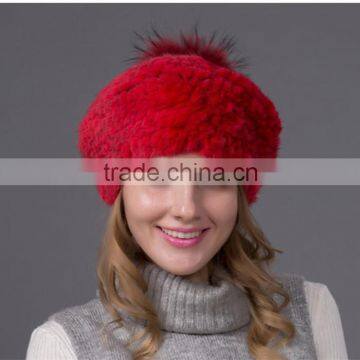 Hot Ladies Good Quality Korean Style Real Mink Fur Jazz Brim Hat