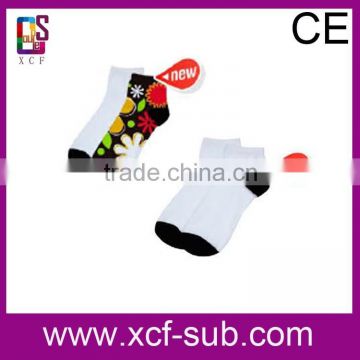 hot organic cotton white polyester socks for sublimation