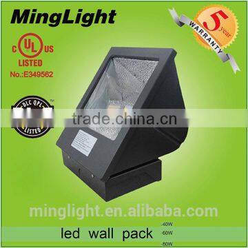 IP65 Samsung Chips Meanwell Driver 60w DLC UL CUL Outdoor Led Wall Pack Light