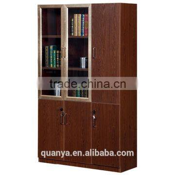 High Capacity Panel MDF wooden filing cabinets with glass doors