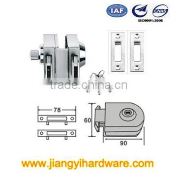 Double lock head tempered glass door lock