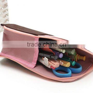Fancy design triangle pencial bag standing function pencil bag
