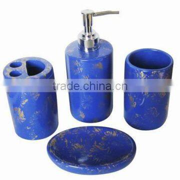 blue 4 in 1 resin bath accesoory set