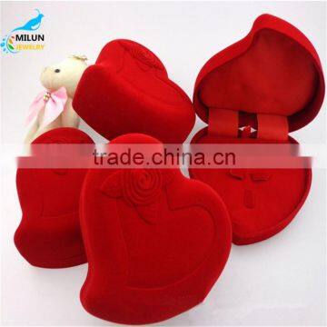 Jewelry box Flannelette peach heart red rose necklace pendant ring box