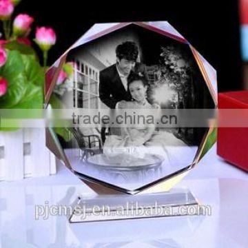 happy wedding gift or souvenir crystal photo frame