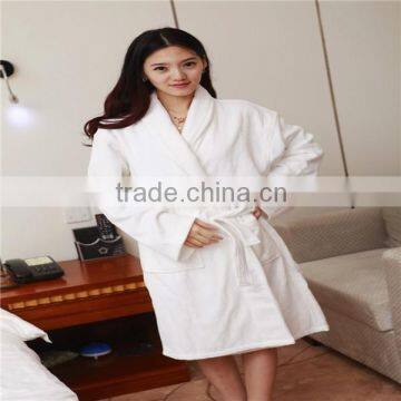 Long Velour Bathrobe Elegant Down Robe Unisex Hotel Robe