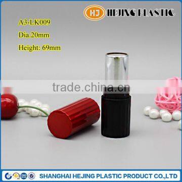 Empty customized color lipstick tube container with ribbed cap