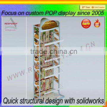 New products pop up metal cup bread display rack for retail store