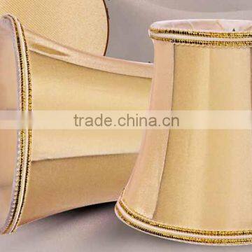 mass product pretty substitute moccasin bell lamp shade with gold overlock for polyresin table lamp