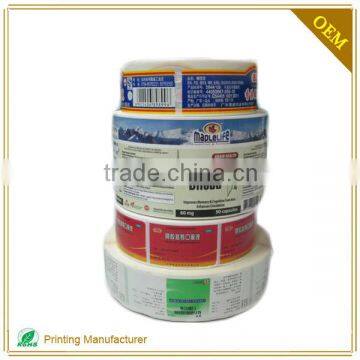 High Quality Self Adhesive Sticker Label For Medicine Bottle