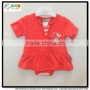 BKD combed cotton baby dress bodysuit