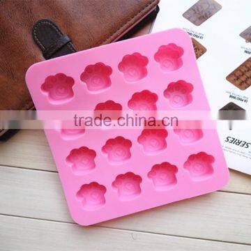 New Product Food Grade Microwave Oven Freezer Safe Non-stick 16 Pawprint Handmade Silicone Soap Moulds Molds photo-2