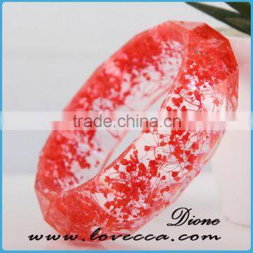 New promotional gift jewerly antique red dry real flower bangle