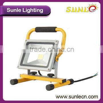 Waterproof yellow 5000 lumen 50w rechargeable led flood light with handle