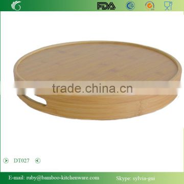 DT027/China Feature Bamboo Wood Round Fruit Serving Tea Party Clothes Tray Platter Ideas