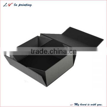 high quality custom folding black glossy box shipping made in shanghai