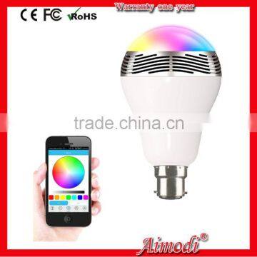 2015 new bluetooth speaker LED bulb type E27/B22 smart led bulb bluetooth speaker