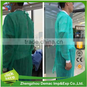 Green disposable protective waterproof surgical gown