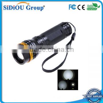 led aluminium rechargable flashlight battery zoom led flashlight