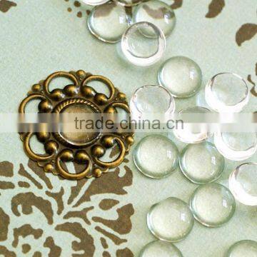 12mm round glass cabochon,clear domed glass for 12mm settings - wholesale round clear domed glass