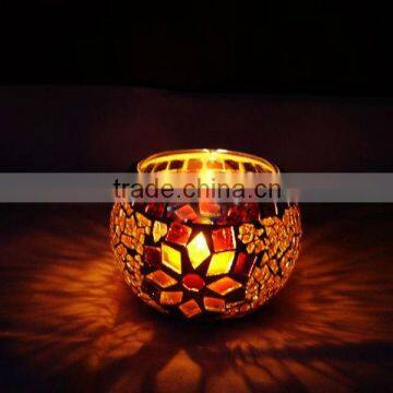 Unique design mosaic candle holder for home decoration and wedding