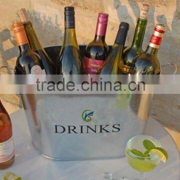 Large Silver Metal Beer Ice Cooler Bucket