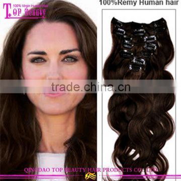 10A Grade Double Drawn Thick Ends Unprocessed Brazilian virgin Human Hair clip in hair extension,body wave Brazilian Human Hair