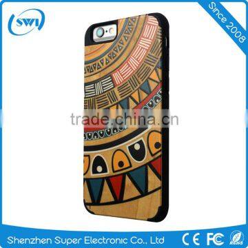 2016 Low Price China Mobile Phone Real Wooden Bamboo 3D Colourful Pattern Cover Cases For IPhone 6 6S 7 Plus Back Case photo-3