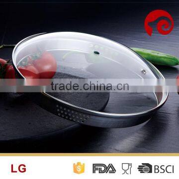 L type normal dome glass lid (with black coating)